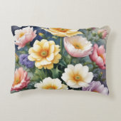 カラフル花エレガント水絵を描色 アクセントクッション (裏面)