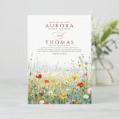 カラフル花エレガント自然結婚の 招待状 (スタンド正面)