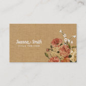 カラフル花オンベージュキャンバス 名刺 (正面)