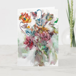 カラフル花グリーティングカード カード