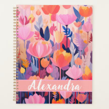 カラフル花デザイン個人名