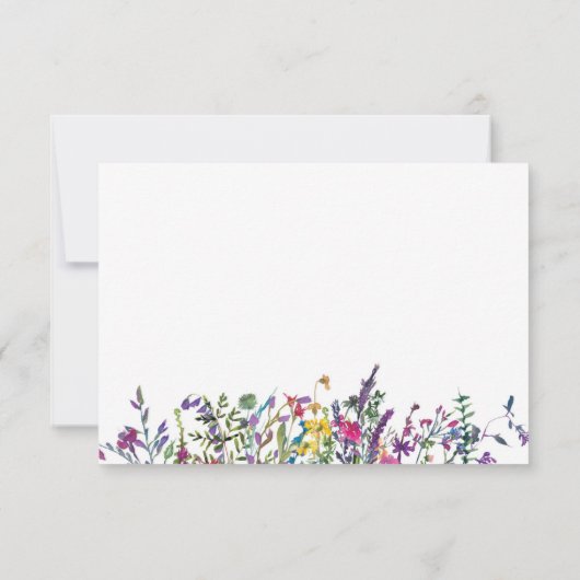 カラフル花パーソナライズされた咲き ノートカード (裏面)