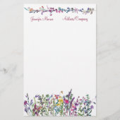 カラフル花パーソナライズされた咲き 便箋 (正面)
