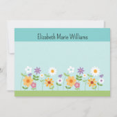 カラフル花パーソナライズされた ノートカード (正面)