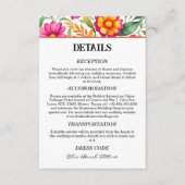 カラフル花フィエスタ結婚メキシコ詳細 エンクロージャーカード (正面)