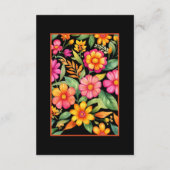 カラフル花フィエスタ結婚メキシコ詳細 エンクロージャーカード (裏面)