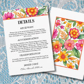 カラフル花フィエスタ結婚メキシコ詳細 エンクロージャーカード