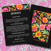 カラフル花フィエスタ結婚メキシコ詳細 エンクロージャーカード