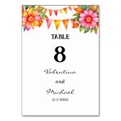 カラフル花フィエスタ結婚メキシコ テーブルナンバー (正面)