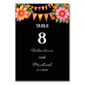 カラフル花フィエスタ結婚メキシコ テーブルナンバー (正面)