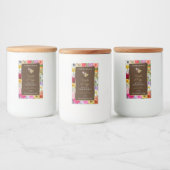 カラフル花フレーム茶色の製品ラベルハート フードラベル (ボトル)