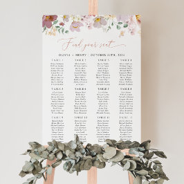 カラフル花ボホ結婚着座図 ポスター