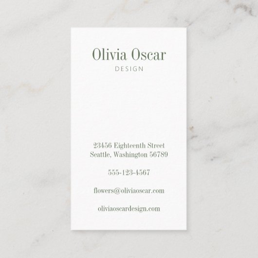 カラフル花モダンピンクフローライラストレーション 名刺 (裏面)