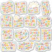 カラフル花レトロビーガンセット シール (正面)