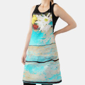 カラフル花ヴィンテージ木製縁ど品 エプロン (インサイチュ)