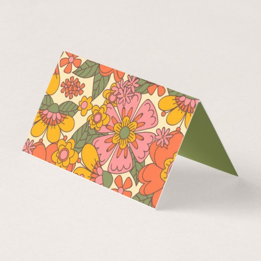 カラフル花ヴィンテージ結婚座席表 (裏面)