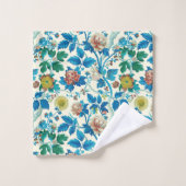 カラフル花伝統的柄 バスタオルセット (ウォッシュタオル)