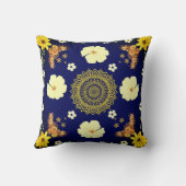 カラフル花形角枕 クッション (裏面)