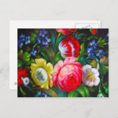 カラフル花束はがき ポストカード (正面/裏面)