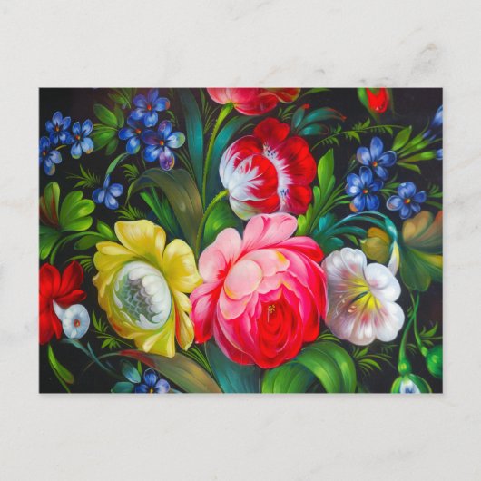 カラフル花束はがき ポストカード (正面)