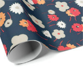 カラフル花柄ラッピング紙 ラッピングペーパー (ロールコーナー)