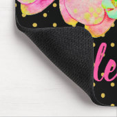 カラフル花模様オレンジラン水玉模様 マウスパッド (コーナー)