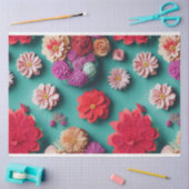 カラフル花模様 薄葉紙 (クラフト)