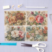 カラフル花模様 薄葉紙 (クラフト)