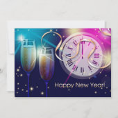 カラフル花火の大晦日パーティー 招待状 (正面)