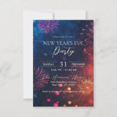 カラフル花火の大晦日パーティー 招待状 (正面)