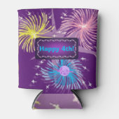 カラフル花火ハッピー第四クーラーボックス 缶クーラー (正面)