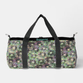 カラフル花火パタパーソナライズされたーン ダッフルバッグ (正面)