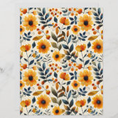 カラフル花秋柄スクラップブック紙 (正面/裏面)