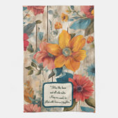 カラフル花素朴のカスタマイズ キッチンタオル (縦)