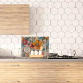 カラフル花素朴カスタマイズ可能ガラス カッティングボード