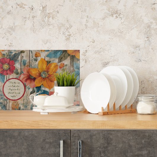 カラフル花素朴カスタマイズ可能ガラス カッティングボード