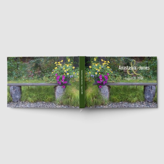 カラフル花素朴席ウェディングデーカスタム ゲストブック (全面)