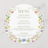 カラフル花結婚の丸いフラットメニュー メニュー (正面)