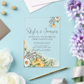 カラフル花結婚の アクリル招待状 (インサイチュ (ウェディング))