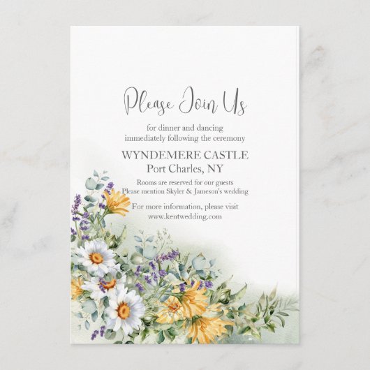 カラフル花結婚の エンクロージャーカード (正面)