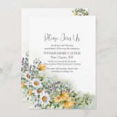 カラフル花結婚の エンクロージャーカード (正面/裏面)