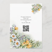 カラフル花結婚の エンクロージャーカード (裏面)