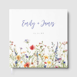 カラフル花結婚の ゲストブック