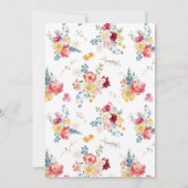 カラフル花結婚の セーブザデート (裏面)