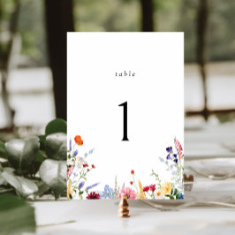 カラフル花結婚の テーブルナンバー