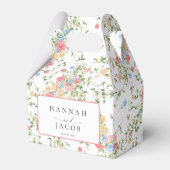 カラフル花結婚の フェイバーボックス (正面サイド)