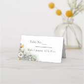 カラフル花結婚の プレイスカード (裏面)