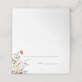 カラフル花結婚の プレイスカード (外部開封)