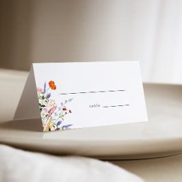 カラフル花結婚の プレイスカード