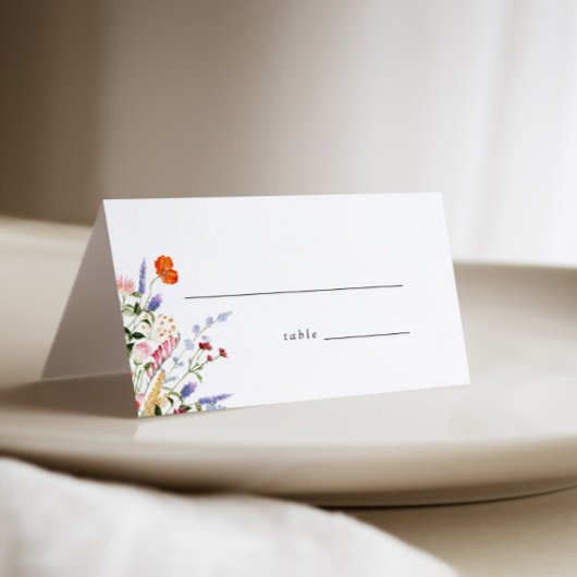 カラフル花結婚の プレイスカード